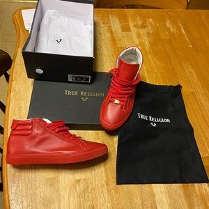 True religion size 6 sneakers RED